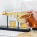 New pistol model Creative Glass Wine Bottle Red Wine Decanter 2 cups and wooden brackets Glass of glass wine distributor set Creative gift desktop decoration