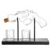 New pistol model Creative Glass Wine Bottle Red Wine Decanter 2 cups and wooden brackets Glass of glass wine distributor set Creative gift desktop decoration