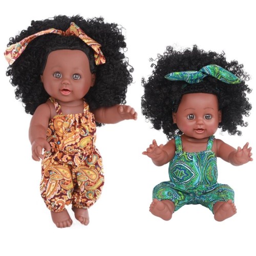 30CM 12 Inch Cute Soft Silicone Lifelike Realistic Arms Legs Moveable Reborn African Baby Doll