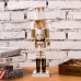 35cm Wooden Nutcracker Doll Soldier Vintage Handcraft Decoration Christmas Gifts
