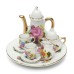 8pcs Porcelain Vintage Tea Sets Teapot Coffee Retro Floral Cups Doll House Decor Toy