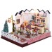 Hoomeda LY001 Herb Tea Vanilla Milk Tea House DIY Dollhouse With Music Light Cover Miniature Model