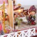 Hoomeda LY001 Herb Tea Vanilla Milk Tea House DIY Dollhouse With Music Light Cover Miniature Model