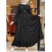 Casual Solid Color Flare Sleeve Lace-Up Chiffon Loose Muslim Maxi Dress