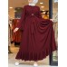 Casual Solid Color Flare Sleeve Lace-Up Chiffon Loose Muslim Maxi Dress