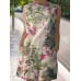 Cotton Plant Print Pocket Sleeveless Casual Print Dress