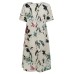 Retro Floral Print Two Pockets Loose Casual Dress For Women