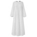 Women 100% Cotton Abaya Kaftan Lace Patchwork Casual Wedding Midi Dress