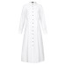 Women Basic Button Down Front Lapel Solid Color Long Sleeve Shirt Dress