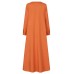 Women Button Front Kaftan Robe Long Sleeve Shirt Maxi Dresses With Pocket