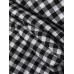 Women Casual Plaid Half Button Front Long Sleeve Maxi Dresses