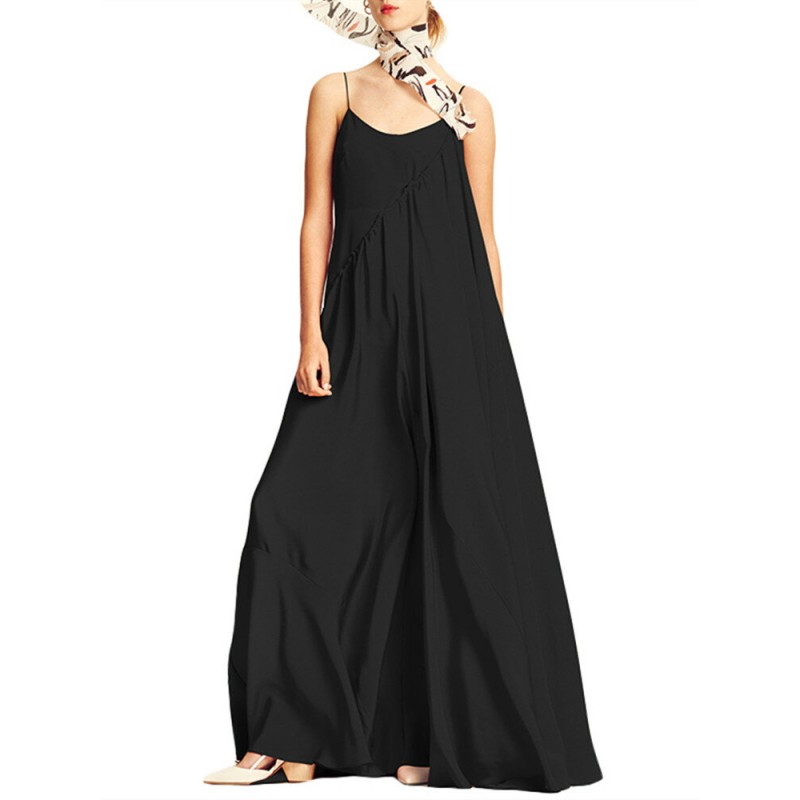 Womens Casual  Sleeveless Solid Summer Long Maxi Dress