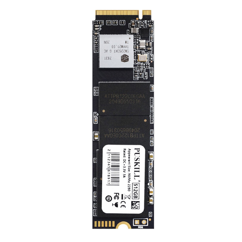 PUSKILL M.2 NVMe SSD 512GB 256GB 128GB PCle M.2 2280 Hard Disk Internal Solid State Drive Disk for Laptop Desktop