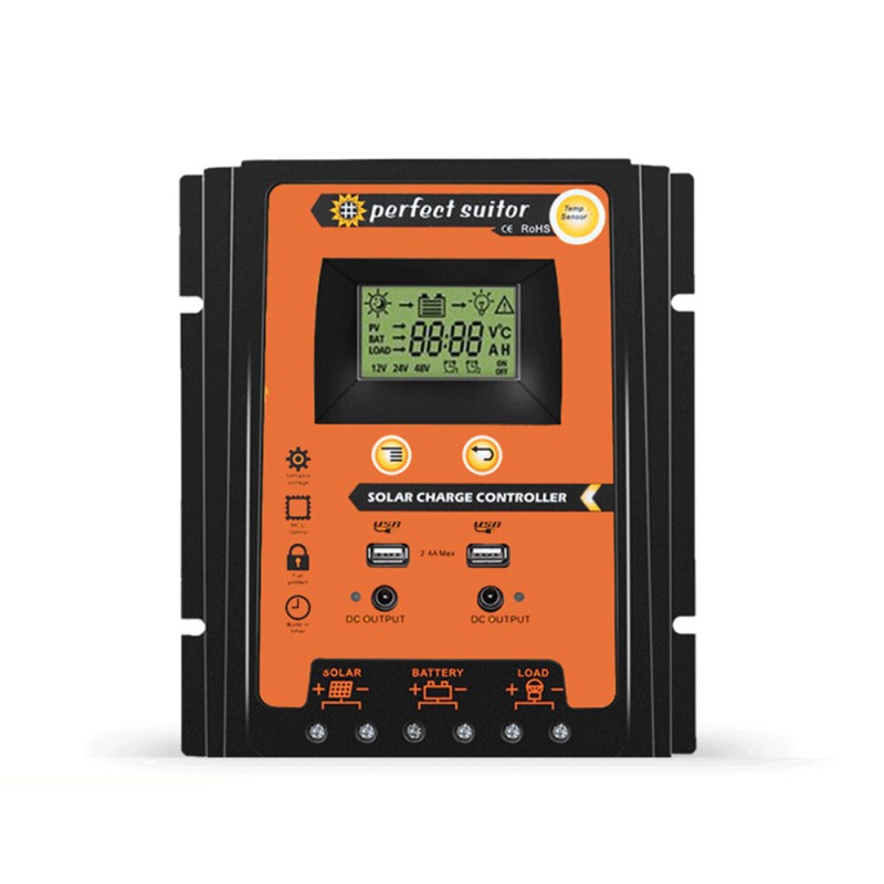 12V/24V Efficient PWM Solar Controller 30A 50A 70A for Off-Grid Systems Durable ABS and Aluminium Alloy Construction