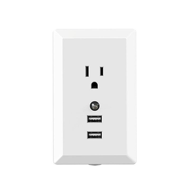 2.4A Fast Charging Intelligent Charger 3 In 1 US Plug Smart USB Wall Socket With LED