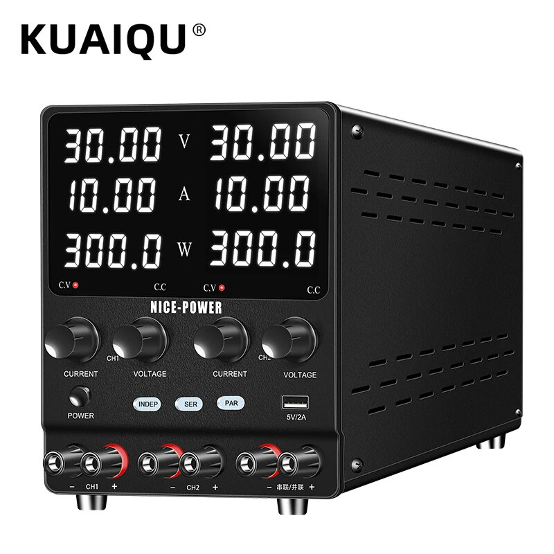 KUAIQU NICE POWER SPS-2KD Adjustable Dual-Channel Power Supply Series Parallel Independent Triple Output Function Bench Power Supplies Charge Battery 30V