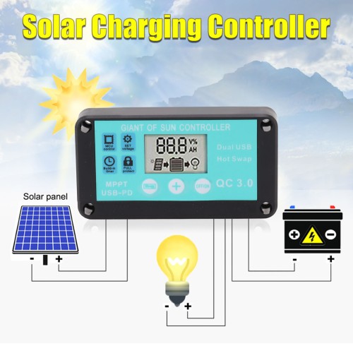 Solar Controller Mppt Precise Monitoring Controller With Function LCD Screen Multiple Protection Solar Charge Controller