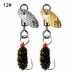 3Pcs Gold & 2Pcs Silver New Fishing Bait Fly Fishing Lure Fishing Spoon Trout Lure Single Hook Swivel Spoon Lure Rotating Sequin Spoon Lure