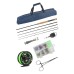 Outdoor Adventurers Fly Fishing Combo 2.43m High Carbon 4-Section Telescopic Rod Double Rod Fly Line Bait Rod Set