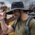 Outdoor Hat Sun Protection Waterproof Fisherman Hat Breathable Men and Women's Sun Hat 12cm Brim Outdoor Sports  Panama Hat Bucket Hats