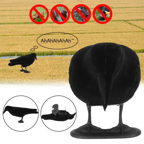 Plastic Bird Hunting Realistic PE Black Yard Crow Hunting Decoy Garden Bird Deter Scarer Scarecrow Pest Deterrent Repeller Hunting