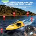 V020 Fluorescent GPS Remote Control Fishing Bait Boat 40 Positioning Points High-speed Auto Return 500M Distance LED Night Light Fish Finder for Fishing