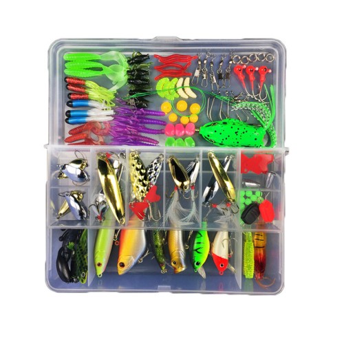 ZANLURE 106pcs All Depth Mixed Fishing Lure Sets Hard Baits/Soft Lures Artificial Bait With Box