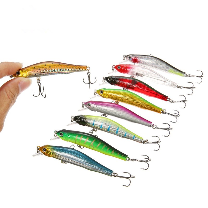 ZANLURE 1pc 80mm/3.15" 8.5g Magnet Minnow Fishing Lure Artificial Hard Bait Hook 3D Eyes Sea Fishing