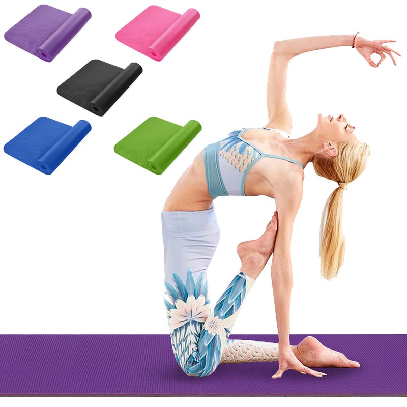 10mm Thickness Yoga Mats Non-slip Tasteless Fitness Pilates Mat Home Gym Sports Pads