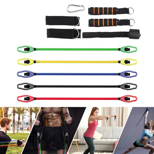 11 Pcs Fitness Resistance Bands Set Pilates Pull Rope Exercises Elastic Band