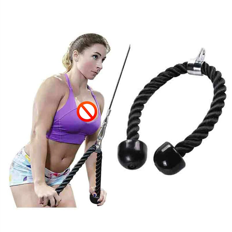 Cable Fitness Resistance Bands Nylon Rope with Handles Push Pull Down Cord Heavy Tricep Rope for Home Gym Workout Exercise