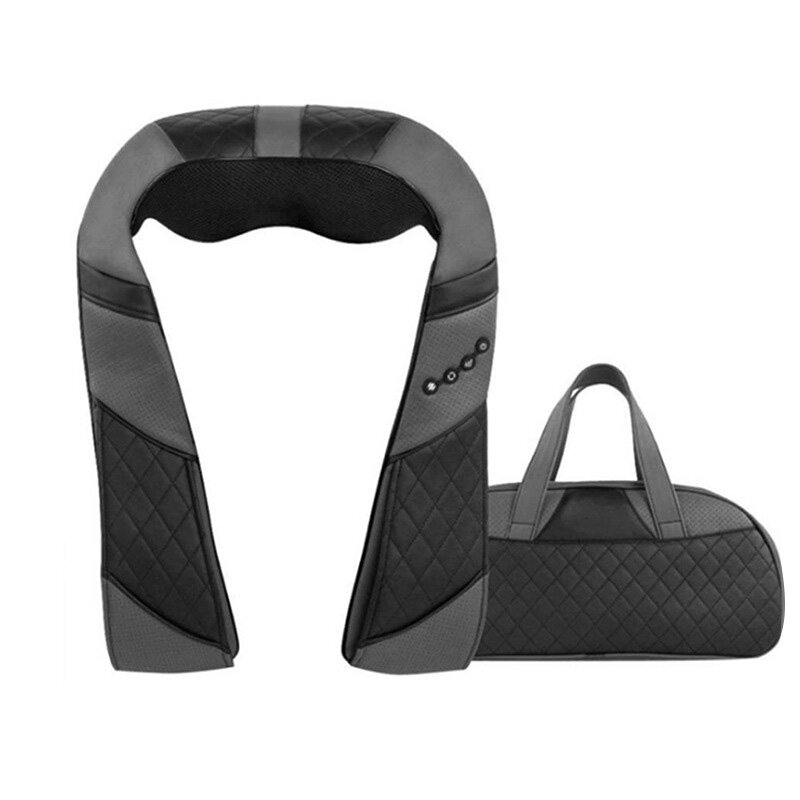 Electric Neck Massager Back and Shoulder Massagers with Heat Deep Tissue 3D Kneading Pillow Portable Shiatsu Massage Car/Home Adapt