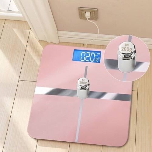 Intelligent Electronic Household Scale Accurate Data Monitoring LCD Display USB Rechargeable 180KG Max Load Accurate Measuring Weight Scale