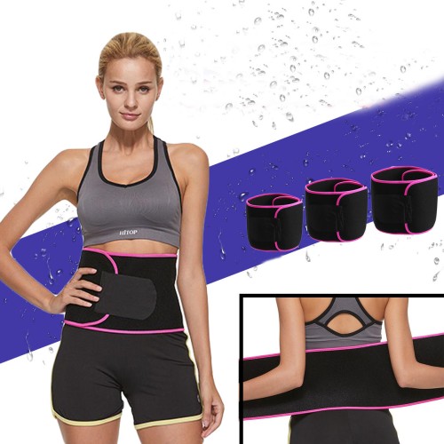 KALOAD Sports Fitness Body Shaping Waist Belt Elastic Pressure Straining Waist Support - Red