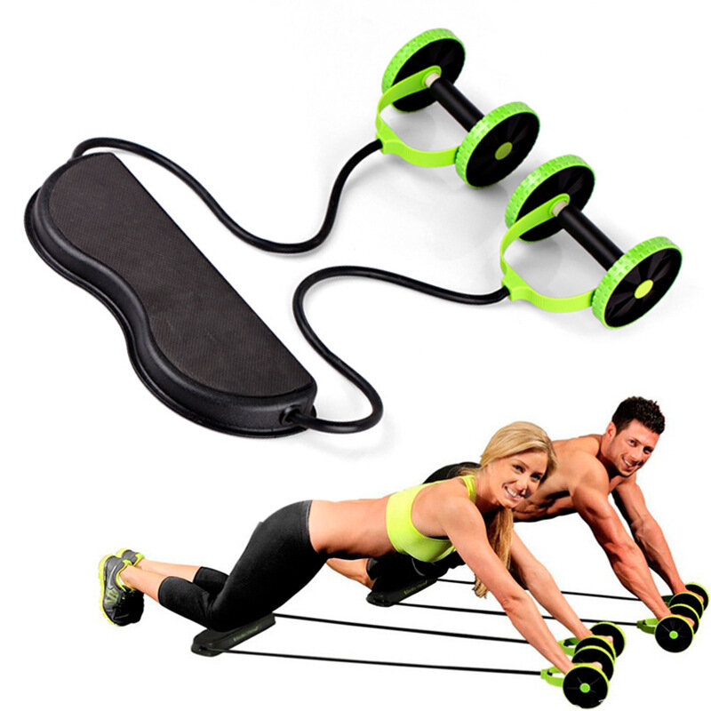 Multifunctional Folding Abdominal Wheel Mute Adjustable Auxiliary Rope Five Levels of Strength Available AB Roller for Body Shaping Abs Core Workout Home Gym Fitness Equipment