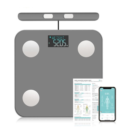 Smart Body Fat Scale 29 Key Body Data Analyze Scale 8-Electrode Body Fat Scale Professional Body Composition Analysis Scale with Measuring Instruction