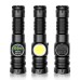800LM LED COB LCD Screen Digital Display 18650 Flashlight with Battery USB Rechargeable Zoomable Strong Light LED Torch Tail Magnet Cob Side Light Outdoor Camping Lamp