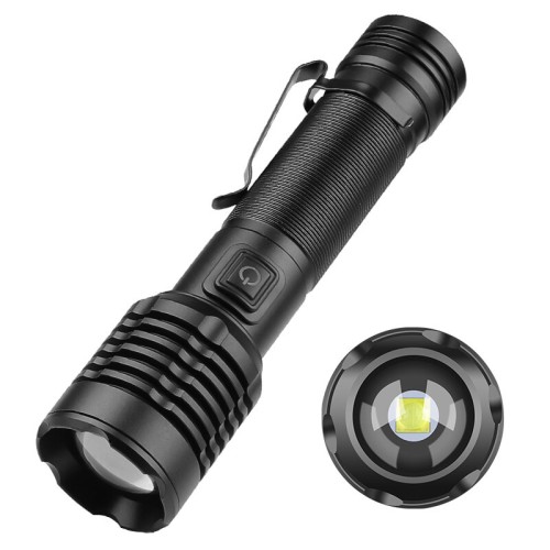 800LM XHP50 LED Powerful Flashlight Type-C Rechargeable Zoomable Flash Light Power By 18650/3*AAA Battery High Power Led Flashlight Tactical Lantern Long Range Torch