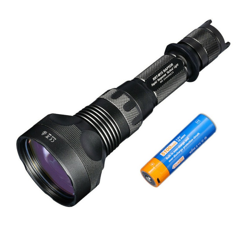 JETBeam RRT-M1X 2.3KM Rotary Switch Long Throwing 480LM LEP Spotlight IPX8 Waterproof Tactical Search Flashlight With USB Charging 21700 Battery