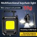 Mini LED Flashlight Keychain Light Double COB Lights  with Magnet Built-in Battery USB Rechargeable Work Lights