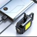 Mini LED Flashlight Keychain Light Double COB Lights  with Magnet Built-in Battery USB Rechargeable Work Lights