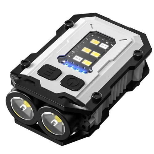 Mini Portable Keychain Flashlight Type-c Rechargeable EDC Torch with Magnet 6 Modes Powerful Work Light Camping Pocket Lantern