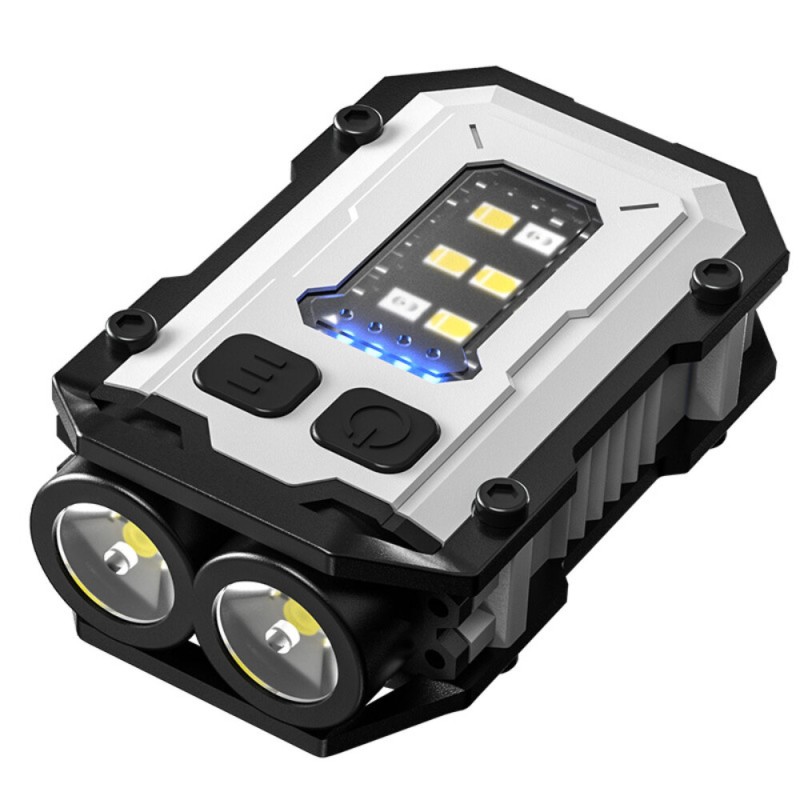 Mini Portable Keychain Flashlight Type-c Rechargeable EDC Torch with Magnet 6 Modes Powerful Work Light Camping Pocket Lantern