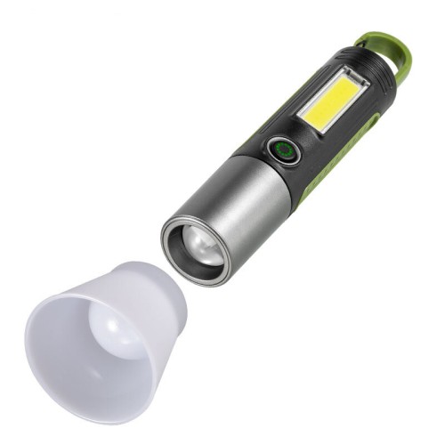 Multifunctional Outdoor Flashlight 1200mAh with Strong Focus Adjustable Brightness and Rechargeable Battery for Camping Torch