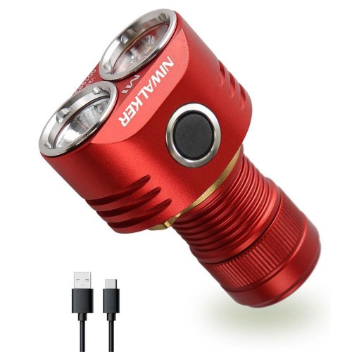Niwalker ETmini M1 V2S 3000LM 185M Throw EDC Flashlight CW&NW Handheld with Magnetic Tailcap Type-C Rechargeable High CRI LED Pocket Clip Flashlight Power by 18350 Battery Waterproof Torch