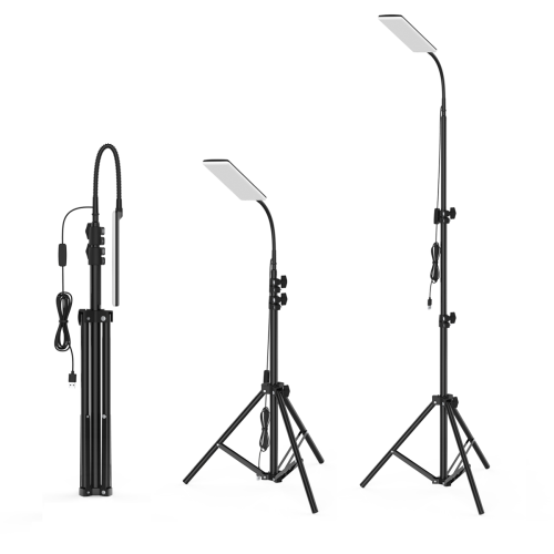 Upgraded Head 84*LED 1.8m Adjustable Tripod Stand Light Portable Outdoor LED Work Lamp Photography Fill Emergency Camping Lantern Powered by USB Port Power Bank