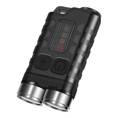 V3 Mini Keychain Flashlight Dual LED Head Type C Charging IP65 Waterproof 900LM Small Keyring Rechargeable Torch Light