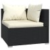 13-piece Lounge set with cushions poly rattan black