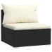 13-piece Lounge set with cushions poly rattan black