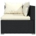 13-piece Lounge set with cushions poly rattan black